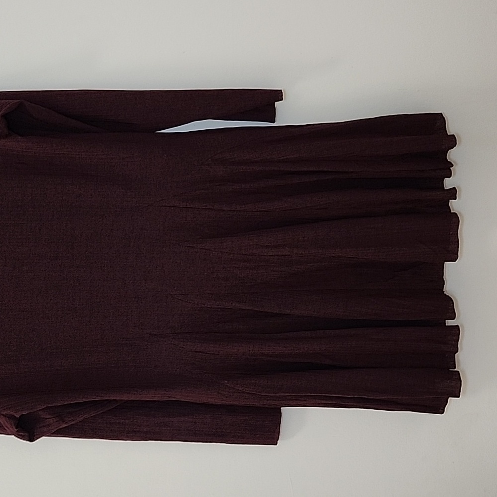 Reiss Savannah Jersey Ribbed Flared Mini Dress Burgundy Sz 10 - Picture 6 of 16
